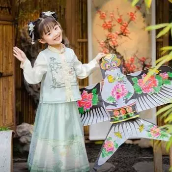 Ханфу девушка в китайском стиле тканевое летнее платье античный костюм Тан костюм супер феи платье маленькая девочка юбка русалки принцессы нижнее белье XS