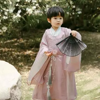 Ханфу девушка в китайском стиле тканевое летнее платье античный костюм Тан костюм супер феи платье маленькая девочка юбка русалки принцессы нижнее белье XXS