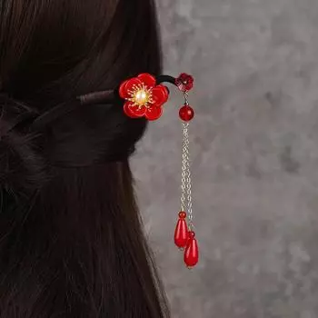 Hanfu hairpin female simple modern super fairy walking fringe versatile hairpin ebony hairpin disc hair headdress