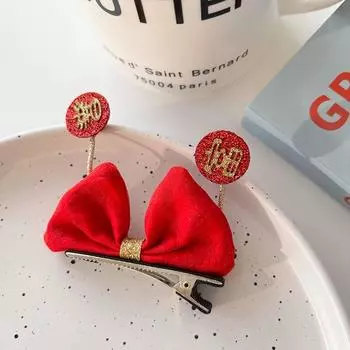 Hanfu Headdress Tassels Bowknot Hair Clip Chinese Style Hairpin Bow Headband Child Hair Accessories C