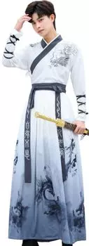Hanfu Косплей Белый Дракон Большой Размер Дракон Серый [Lady Lazy] Мужской (L) белый
