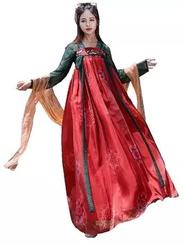 Hanfu Косплей Древний китайский Тан Длинная Татуировка Наклейка Включена [Yousaku Co., Ltd.] Костюм, Женский, Костюм, Хэллоуин, Сцена, Суд, Юбка,