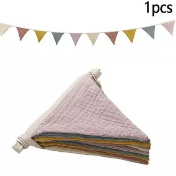 Повесьте флаг, баннер, детский баннер, флаги, моющиеся, хлопчатобумажная ткань, треугольные вымпелы, гирлянды для гостиной и спальни бежевый