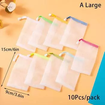 Hangable 10Pcs/Set Exfoliating Bath Bubble Delicate Foam Face Cleansing Tool Soap Saver Bag Net Soap Pouch Foaming Mesh Bag