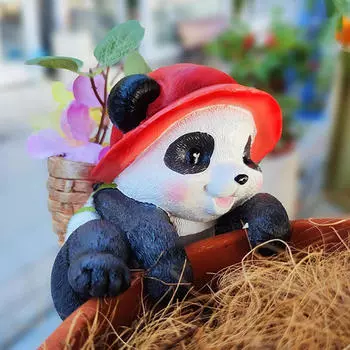 Подвесная скульптура животного, статуэтка, цветочный горшок, украшение для аквариума, прекрасная вешалка для растений для дома Panda