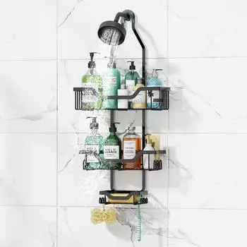 Hanging Bathroom Shelf Organizer Shower Head Rack Shampoo & Body Wash Holder Multi-Layer Shower Room Storage Shelf for Toilet