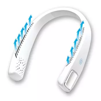 Hanging Bladeless Neck Fan Portable Outdoor Sports Mini USB Rechargeable Lazy Wearable Neck Fan белый