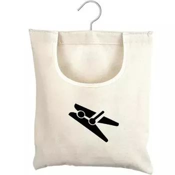 Hanging Canvas Peg Bag Clothes Line Laundry Washing Basket Storage Pouch Hanger белый