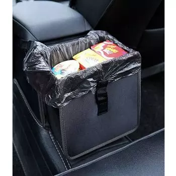 Hanging Car Garbage Bags Can Premium Waterproof Garbage Bag Organizer 1.85 Gallon Capacity Black Powertiger