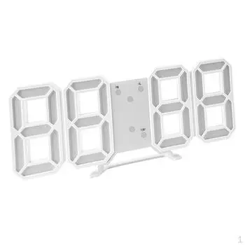 Hanging Clock Tabletop LED Alarm Clocks 12/24 For home and cafe B_White