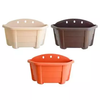 Подвесной цветочный горшок, настенный, с дренажной сеткой, держатель для растений, цветочный горшок для двора, внутреннего, наружного, перил, балконного ограждения бежевый