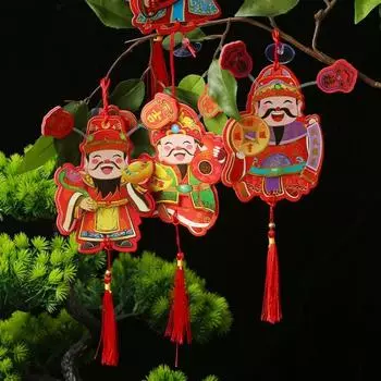 Hanging God of Wealth Fridge Stickers 3D Spring Festival Door Sticker Spring Festival Style 2