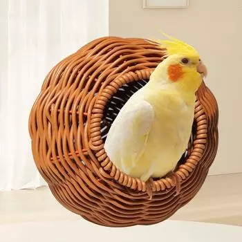 Hanging Imitation Woven Bird Nest Spherical Squirrel Bed Finch Nest Bird Breeding Nest Balcony коричневый