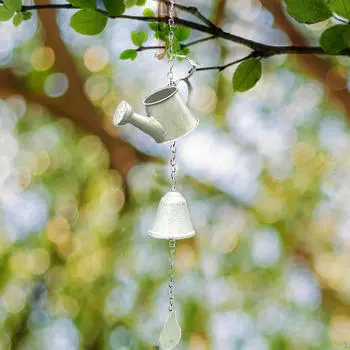 Подвесной железный колокольчик, винтажный колокольчик, металлический колокольчик для улицы, сада, двора, двора белый