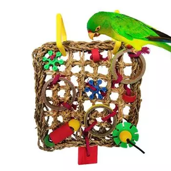 Hanging Parrot Swing Play Ladder Bite Resistant Parrot Molars Climbing Net Bird Cage colorful