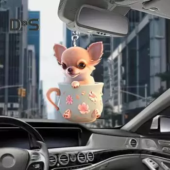 Подвесной кулон, акриловое плоское украшение для собаки на автомобиль с шнурком, легко повесить, очаровательный брелок, подвеска, украшение на рождественскую елку 1