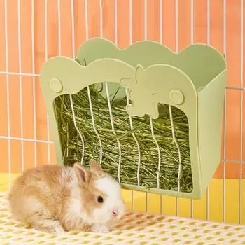 Hanging Rabbit Hay Feeder Large Capacity Guinea Pig Hay Feeder Bunny Grass Holder Chinchillas белый