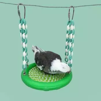 Hanging Summer Parrot Swing Hammock Bite Resistant Bird Cage Platform Bird Swing Toy Summer зелёный