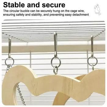 Hanging Swing Parakeet Solid Wood Bird Cage Grinding Claw Training Toy Parrot Wooden Cotton Rope Swing Toy Bird Supplies