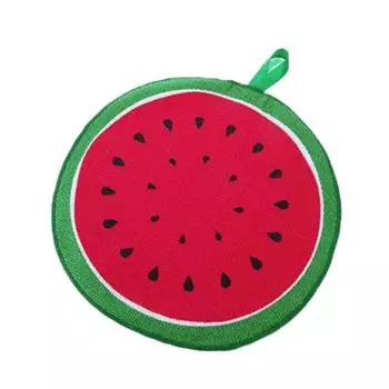 Hanging Towel Quick-Dry Cute Fruit Print Dish Cloth Microfiber Absorbing Wiping Napkin Cloth Kitchen Household Cleaning Tools