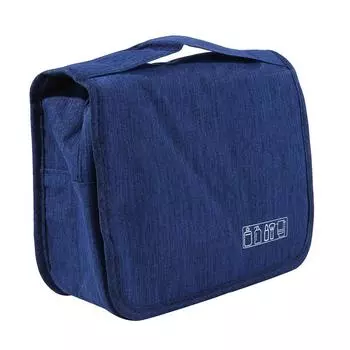 Hanging Travel Cosmetic Bag Home Solid Color Zipper Wash Storage Pouch Mesh Partition Portable Wash Bag чёрный