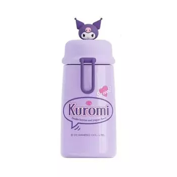 Hangyodon Kuromi Water Vacuum 304 Нержавеющая Бутылка для путешествий на холодную жару с изображением персонажа, термос, детский подарок, изолированный, 320 мл, сталь,