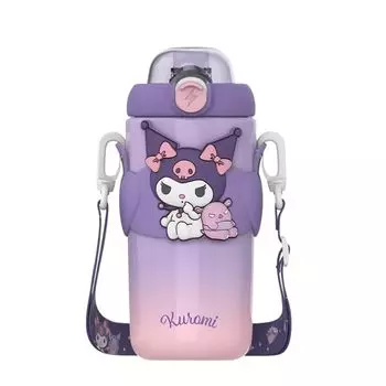 Hangyodon Kuromi Water Vacuum 316 Stainless Commuting to Cold Heat Character Celebration Bottle, Thermos, Children s Gift, Insulated, 500ml, Steel,