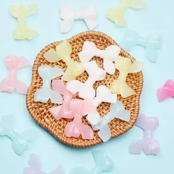 Hanmade 20pcs Fashion 33*24mm Bowknots DIY Beads Beading Materials Acrylic Handmade Macaron 20pcs разноцветный