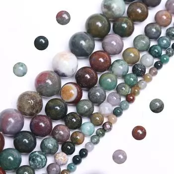 Hanmade 4/6/8/10/12 мм свободные разделительные бусины серьги для браслетов натуральные каменные бусины DIY ожерелье большое количество индийский агат около 15/20/30/40 шт. 4mm about 40Pcs