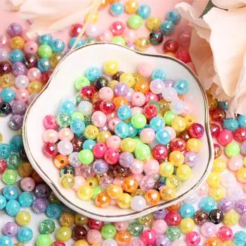 Hanmade 500 шт. креативные DIY ювелирные аксессуары DIY акриловые AB яркие цветные многогранные шариковые бусины 6 мм 500Pcs разноцветный