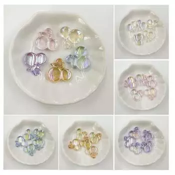 Hanmade Acrylic 5pcs AB Color Bracelet Cherry Loose Beads Necklace 19*18mm Mobile Phone Chain Beaded Material Accessories Fashion фиолетовый