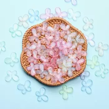 Hanmade Acrylic Transparent Butterfly 50Pcs Fashion Making Beads Jewelry Accessories Earrings Sparkling Materials DIY Necklace 50Pcs разноцветный