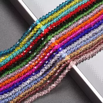 Hanmade для изготовления ювелирных изделий 4 мм 1 нить стекло около 80-90 шт подарочный бисер мода ручная работа DIY принадлежности чешские бусины двухконусные свободные бусины кристалл синий