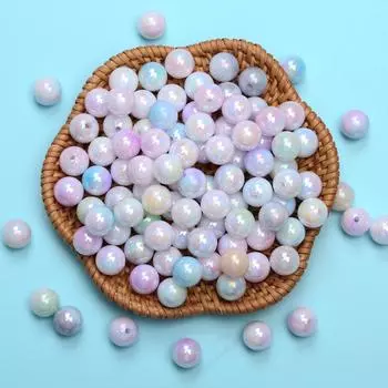 Hanmade двухцветный AB цвет DIY серьги браслет 8/10 мм 100 шт. аксессуары ручной работы круглые бусины ожерелье ювелирные изделия бисерный материал мода 8mm разноцветный