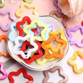 Hanmade Fashion Acrylic 30mm 40Pcs Canddy Color DIY Jewelry Material for Gemstone Pentagram Cushion Cuisine Pentagram Cushion