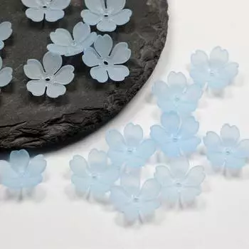 Бусины в виде цветка ручной работы, матовые, окрашенные, 100 шт., 15 мм, материалы, перламутровый цветущий вишневый цвет, держатель для браслета, сережек, изготовление ювелирных изделий своими руками, аксессуары Frosted белый
