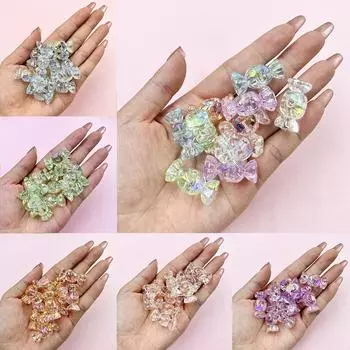 Hanmade Jelly Color 12.5*29.1mm Acrylic 10pcs DIY Jewelry Accessories Loose Beads candy For Bracelet Earring Making белый