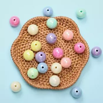 Hanmade Jewelry Making Round Loose Beads Handmade Materials AB Magic Color Bracelet Earring Accessories Fashion Acrylic DIY 20pcs 4mm 20pcs разноцветный