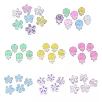 Леденцы на палочке/маргаритки 5 шт. для изготовления браслета, ожерелья, прозрачные акриловые свободные бусины, материалы для самостоятельной работы, мода Daisy розы красного