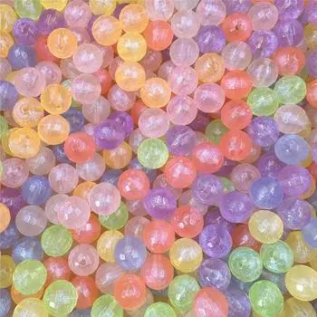 Hanmade Loose Beads Jewelry For Bracelet Earring Making Fine Sparkling Acrylic 20pcs Fluorescent 15.7mm DIY Jewelry Accessories Beaded Materials розовый