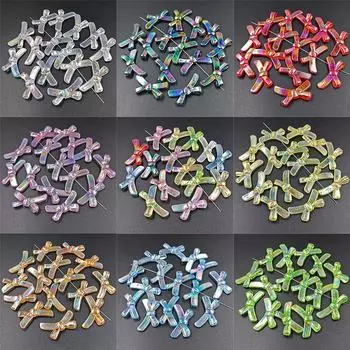 Hanmade Pendant Bow Tie Beads 10Pcs 20*33mm DIY For Jewelry Making Aurora Laser Necklace Bracelet Wholesale фиолетовый