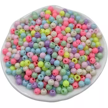 Hanmade Круглые 4-14 мм Модные конфетные цвета 30-500 шт. DIY Ювелирные аксессуары Изготовление браслетов для ожерелья Бусины россыпью 4mm about 500pcs разноцветный