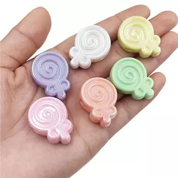 Hanmade UV Dazzle Material Lollipop Loose Beads DIY Jewelry Accessories Fashion Necklace 5Pcs Bracelet Making фиолетовый