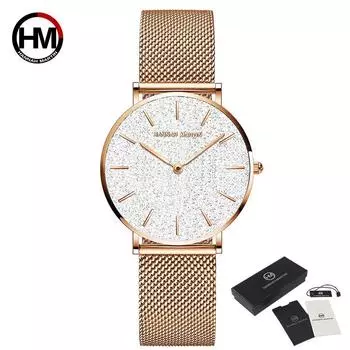 Hannah Martin женские кварцевые часы Sahara Desert Design Flash роскошные японские кварцевые наручные часы розовое золото водонепроницаемые женские часы серебряный