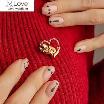 Hanreshe акушерство ребенок мать любовь брошь булавки инкрустированные кристаллы посеребренный значок на лацкан ювелирные изделия для врачей медсестер женщин