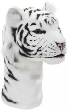 HANSA Plush Toy 8107 Driver Head Cover White Tiger WHITE TIGER Golf Club Head Cover for Driver (460cc Compatible)