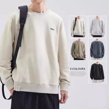 Hansca Heavy Pullover Свитер с круглым вырезом для мужчин Осень-зима Модный бренд Свободный длинный рукав Бархатный Термотоп 2XL серый