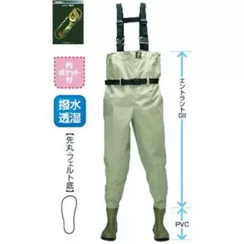Hanshin Soji Entrant Wader Chest High LLL Khaki SW-511 хаки