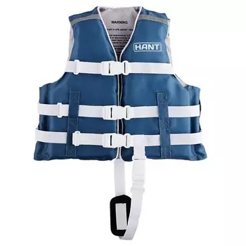 HANT Life Vest M Navy Blue With Life Whistle Crotch Belt Unisex Children High Buoyancy 120-140cm HCL-44133 темно-синий