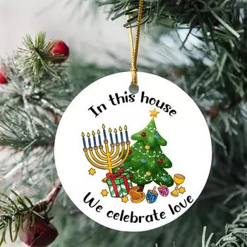 Hanukkah Christmas Ornament Chrismukkah Keepsake Interfaith Family Gift Ideas Je and Christian Family Decorations